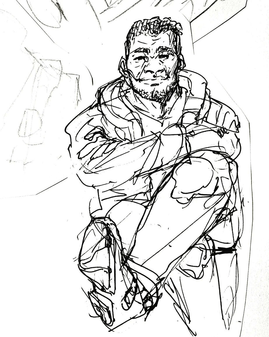 Pencil sketch of Grey