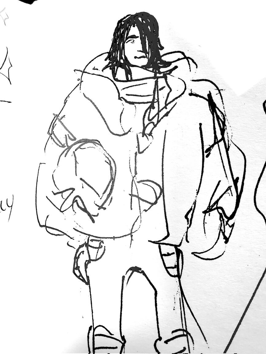 Pencil sketch of Link Ekaskin